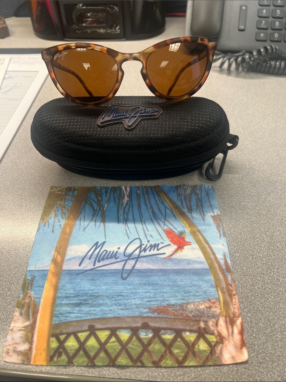 Maui Jim Tortoise Shell Frame Sunglasses with Brown Lenses